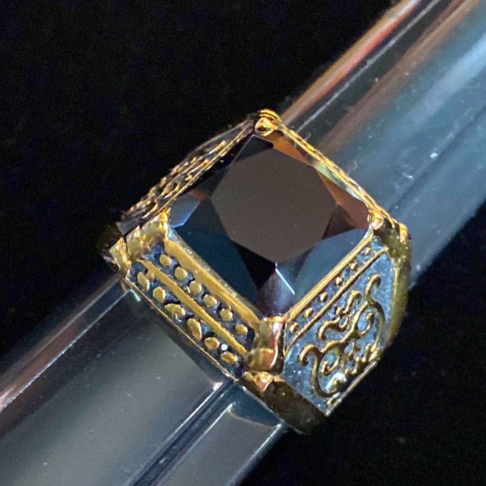 🎉Host Pick🎉 Men’s Stauer Black Onyx Glass Ring - Picture 1 of 4